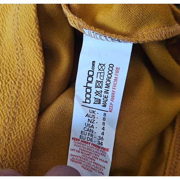 Boohoo Women's size 8 Off Shoulder Faux Wrap Midi Dress Deep V-Neck Sleek - Picture 9 of 11